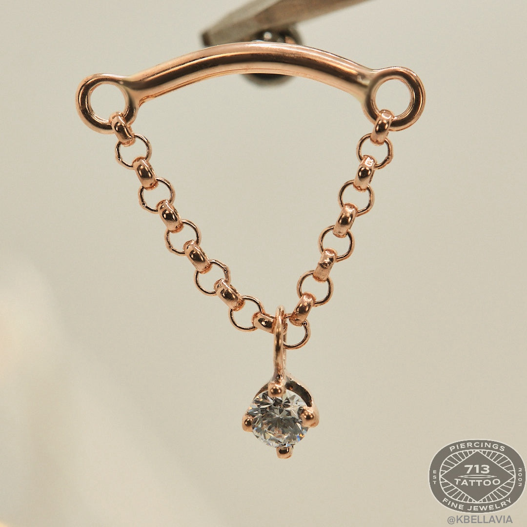 BODY GEMS - HIDDEN HELIX - 14KT SOLID GOLD - THREADED END