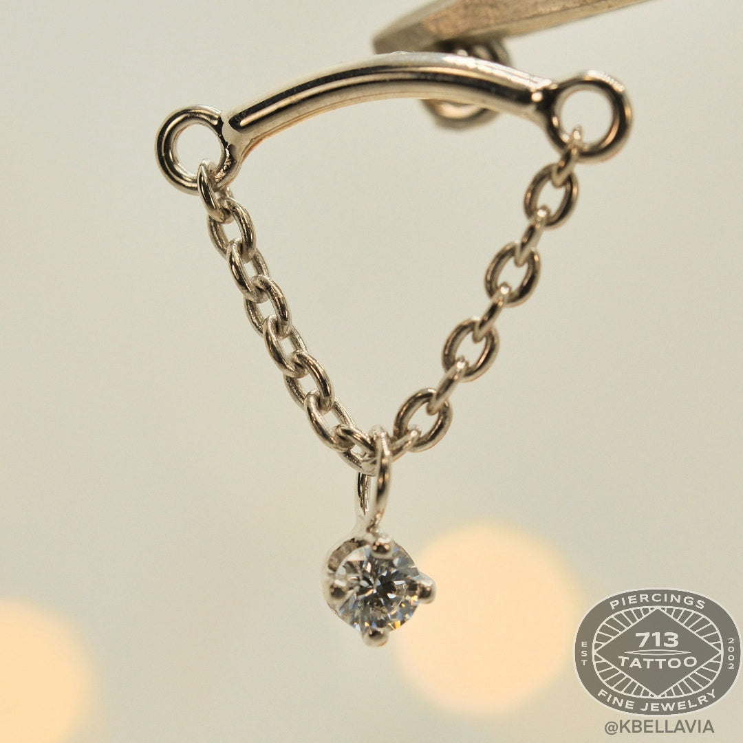 BODY GEMS - HIDDEN HELIX - 14KT SOLID GOLD - THREADED END