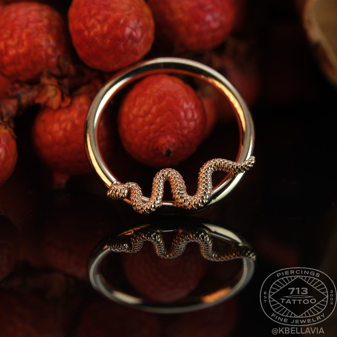 BVLA - DELICATE SNAKE HINGE RING - 14KT SOLID GOLD -CLICKER