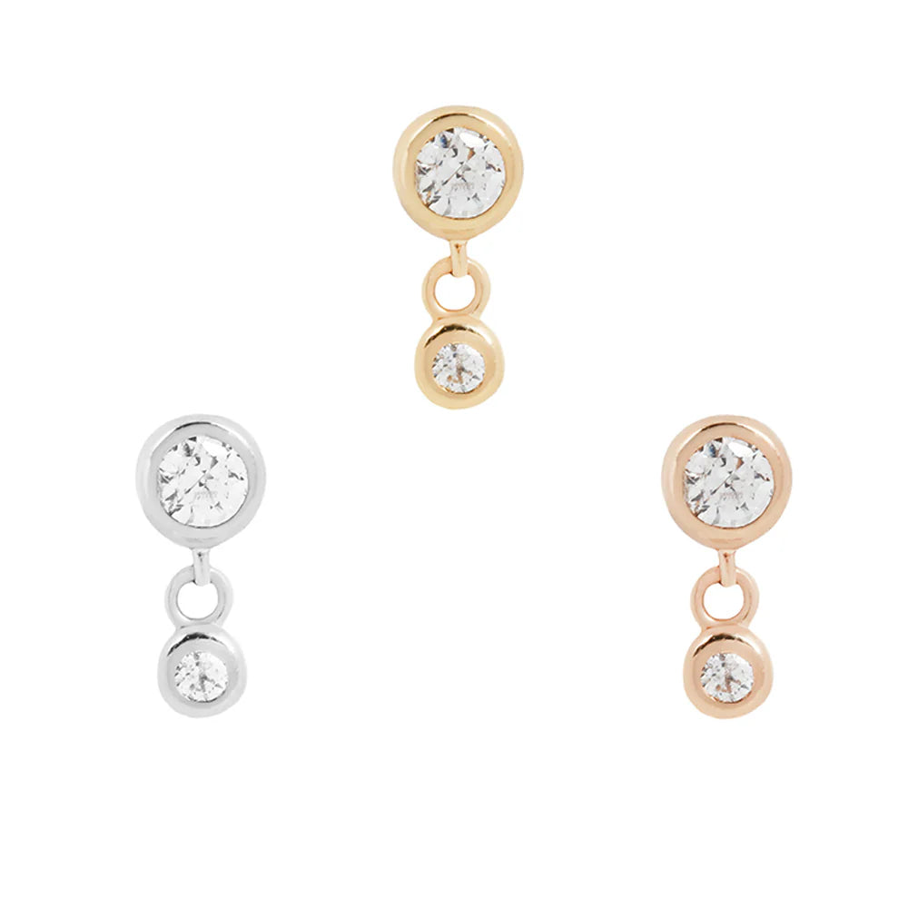 BUDDHA JEWELRY - SUTTON - CZ - 14KT SOLID GOLD - THREADLESS END