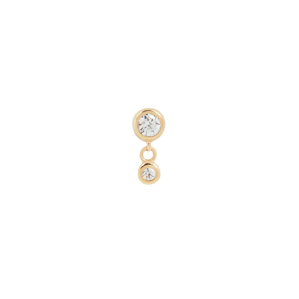 BUDDHA JEWELRY - SUTTON - CZ - 14KT SOLID GOLD - THREADLESS END