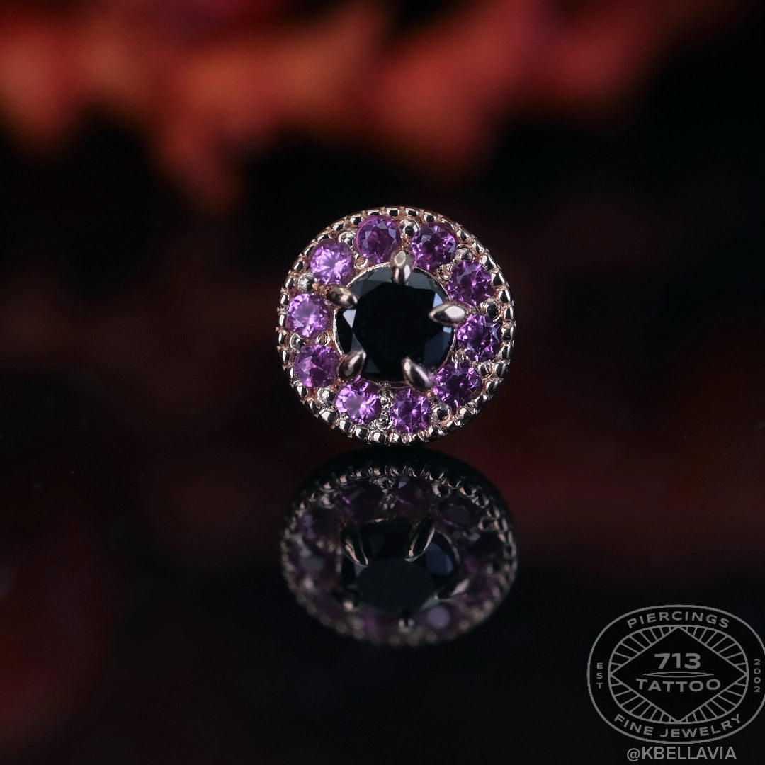 KIWI DIAMOND - CATHERINE - 14KT OR 18KT SOLID GOLD - 14g THREADED END