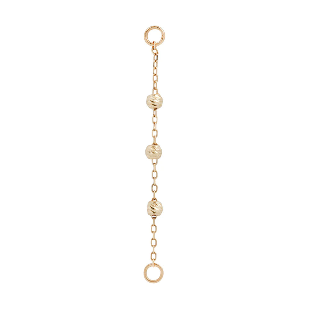 BUDDHA JEWELRY - CRESSIDA 3 BEAD CHAIN- 14KT SOLID GOLD - CHAIN