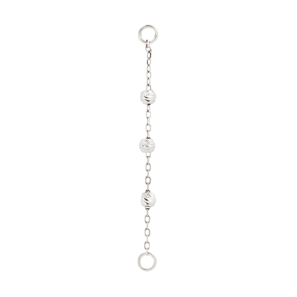 BUDDHA JEWELRY - CRESSIDA 3 BEAD CHAIN- 14KT SOLID GOLD - CHAIN