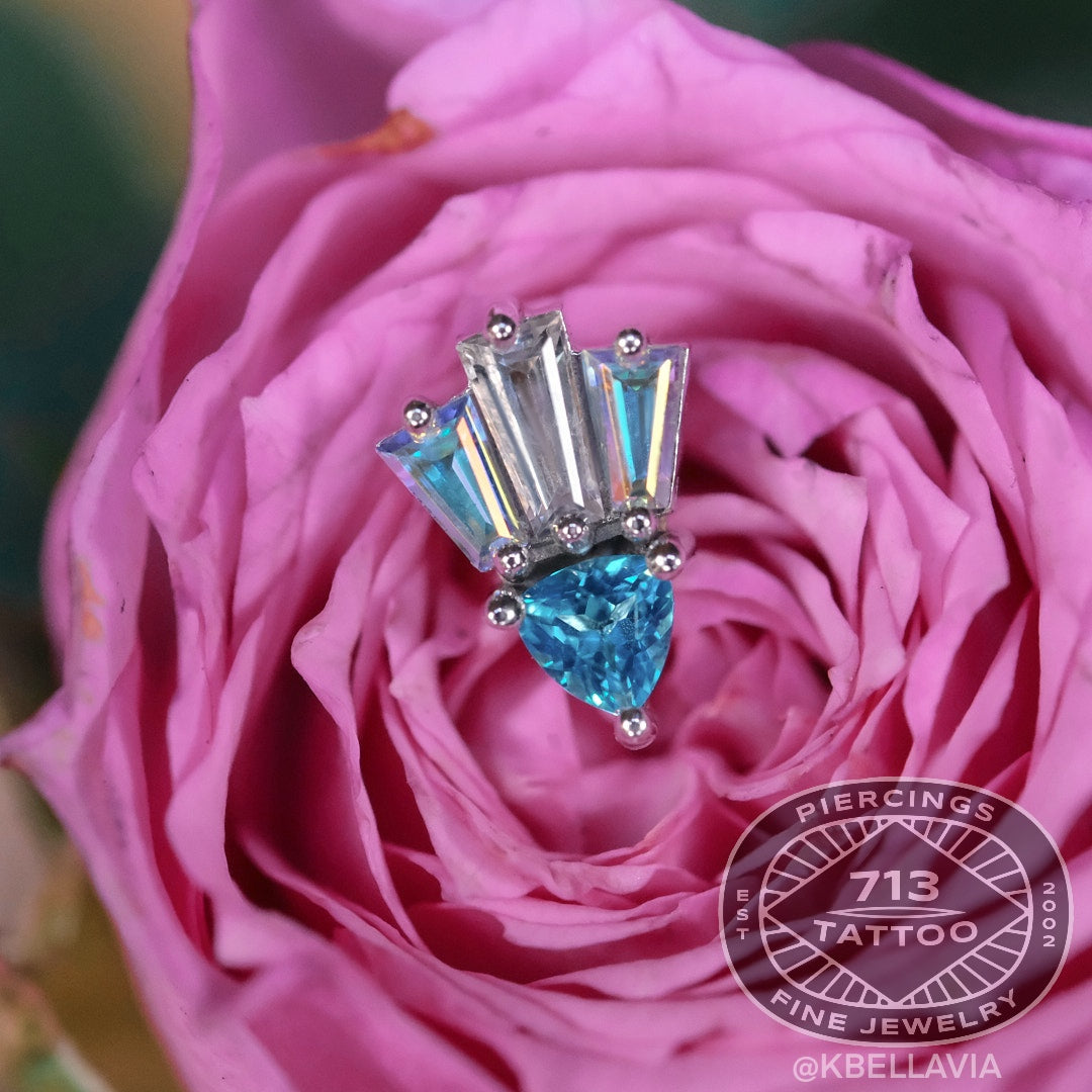 BVLA - TWO TIMES BLUE - 14KT SOLID GOLD - THREADED END