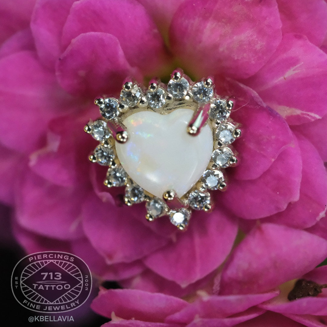 KIWI DIAMOND - HEART SANA - 14KT SOLID GOLD - THREADED END