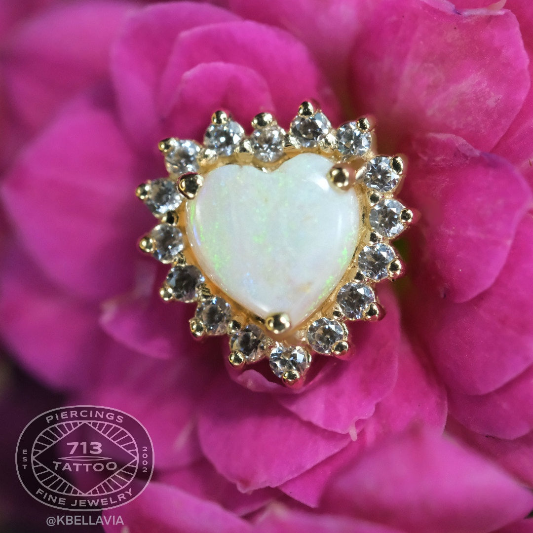 KIWI DIAMOND - HEART SANA - 14KT SOLID GOLD - THREADED END