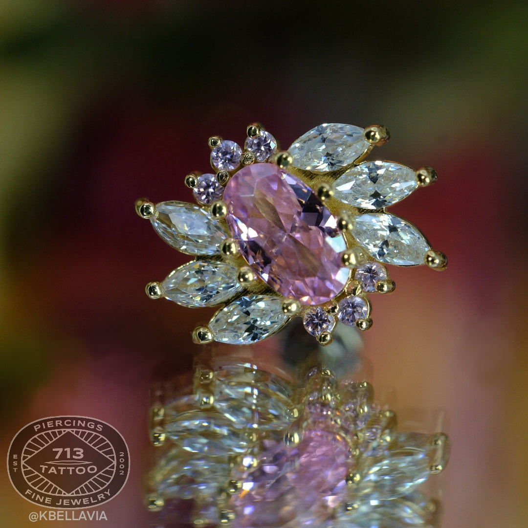 KIWI DIAMOND - MAE - 14KT SOLID GOLD - THREADED END