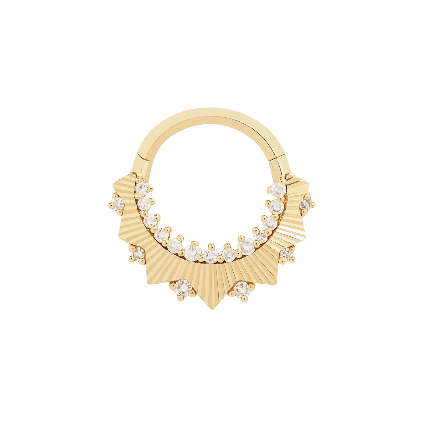 BUDDHA JEWELRY - HIGH STANDARDS - DIAMOND - 14KT SOLID GOLD - CLICKER