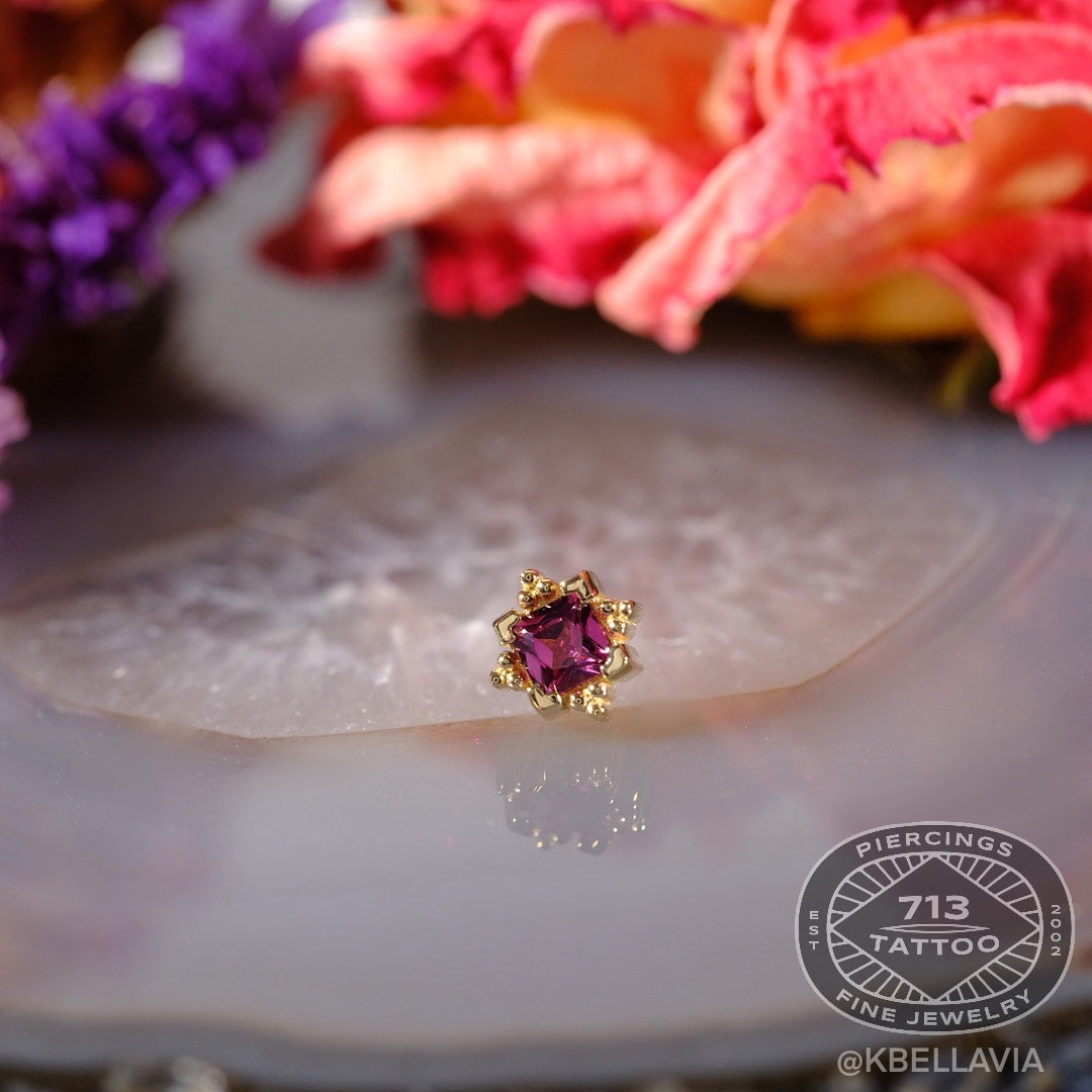 KIWI DIAMOND - RAE - (3MM) - 14KT SOLID GOLD - THREADLESS END