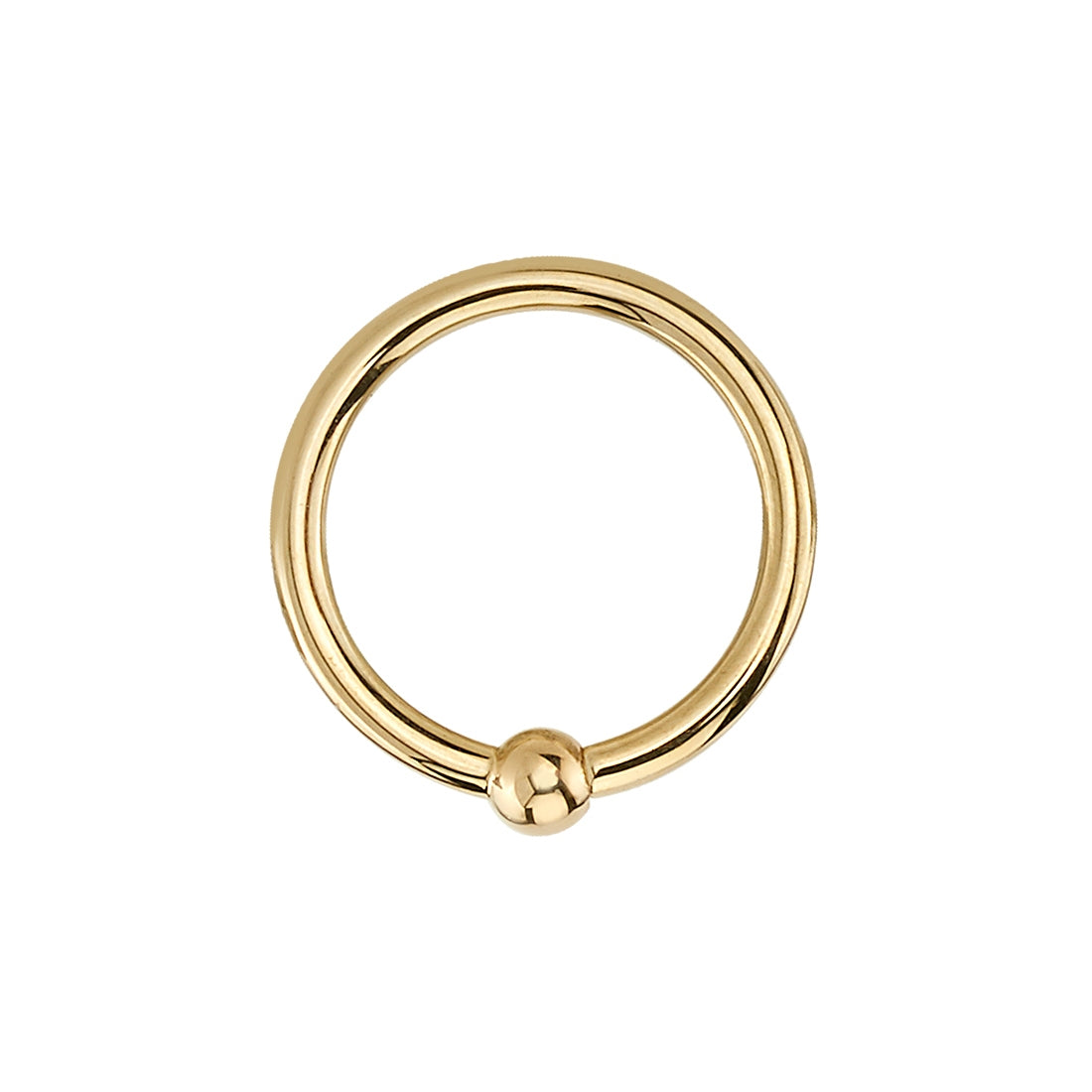 BVLA - FIXED BEAD RING (14G With 1/8" bead) - 14KT SOLID GOLD - FIXED BEAD RING