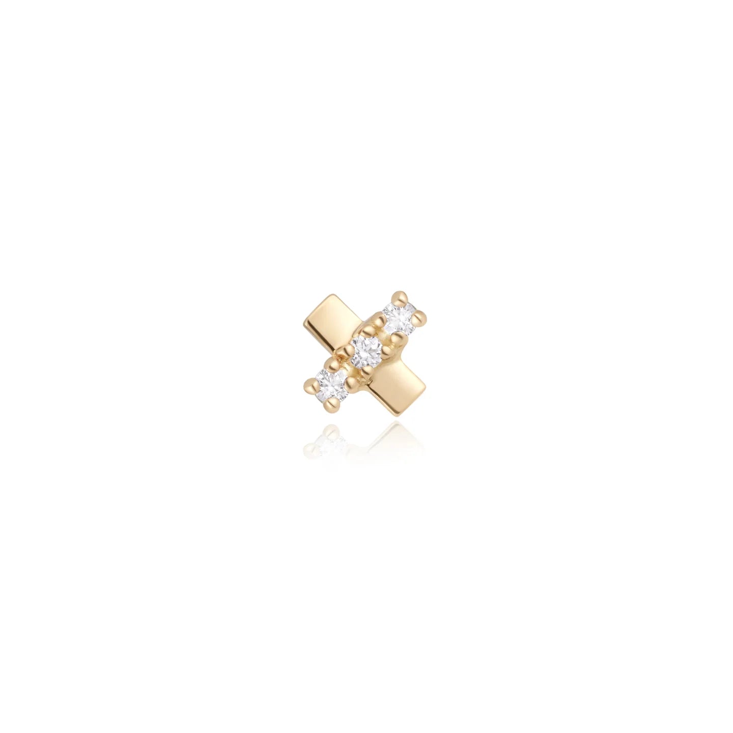 EMBER JEWELRY - AXIS - CZ - 14KT SOLID GOLD - THREADLESS END