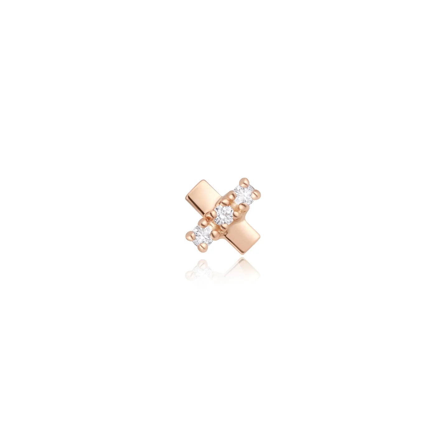 EMBER JEWELRY - AXIS - CZ - 14KT SOLID GOLD - THREADLESS END