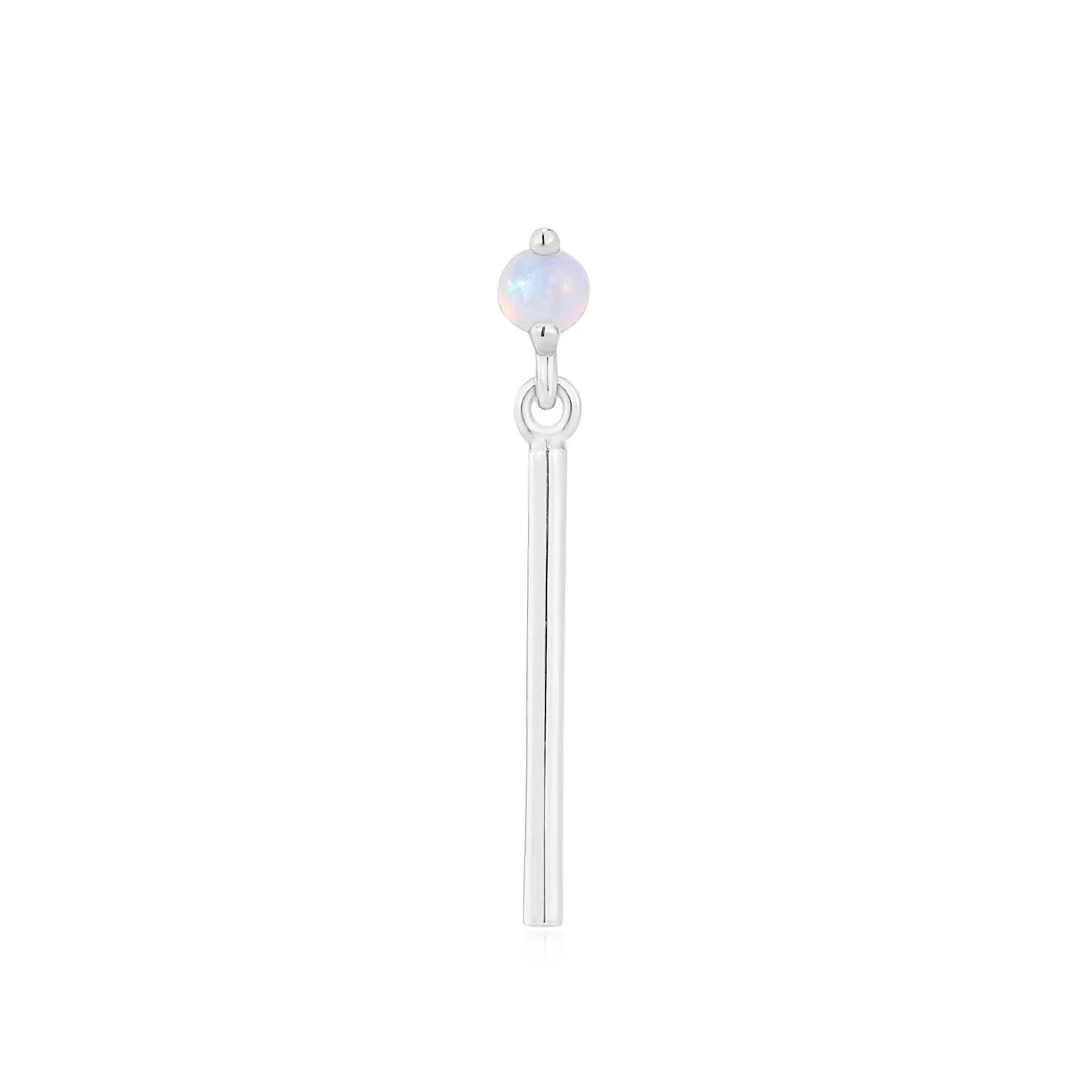 EMBER JEWELRY - MARILYN - GENUINE WHITE OPAL - 14KT SOLID GOLD - THREADLESS END