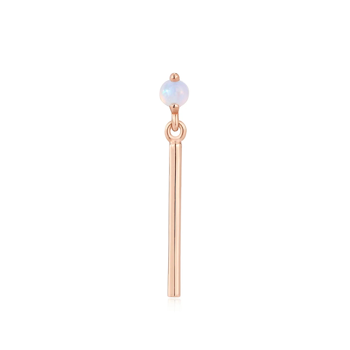EMBER JEWELRY - MARILYN - GENUINE WHITE OPAL - 14KT SOLID GOLD - THREADLESS END