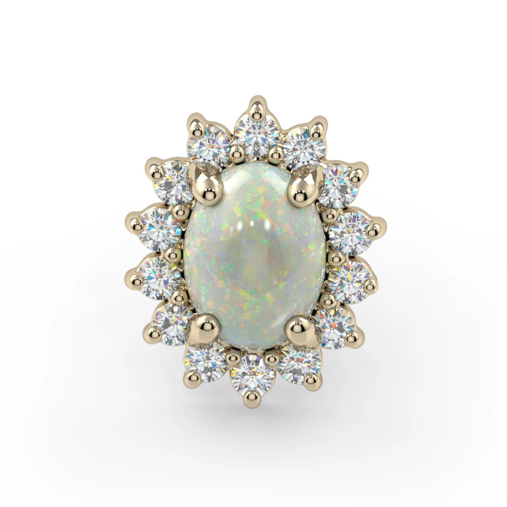 KIWI DIAMOND - OVAL SANA - 14KT SOLID GOLD - THREADED END