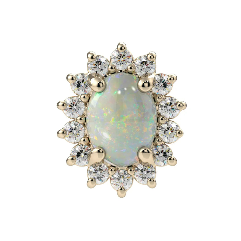 KIWI DIAMOND - OVAL SANA - 14KT SOLID GOLD - THREADED END