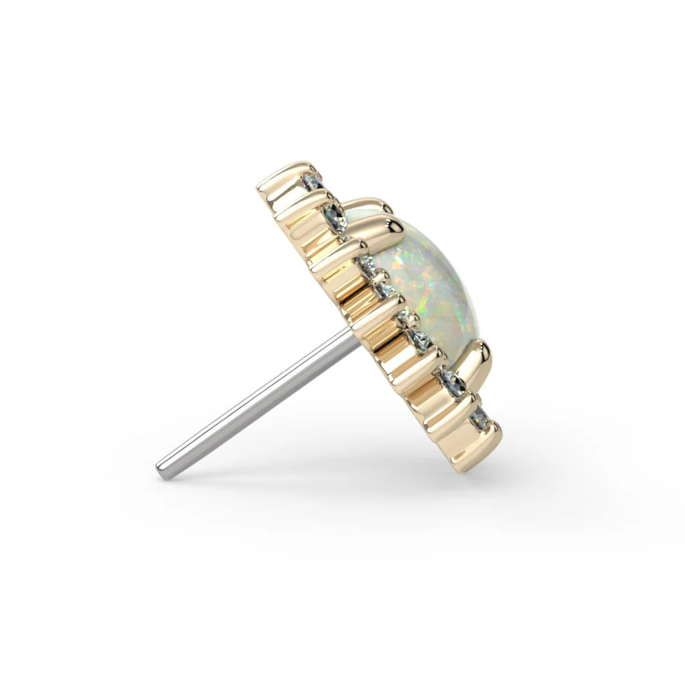 KIWI DIAMOND - OVAL SANA - 14KT SOLID GOLD - THREADED END