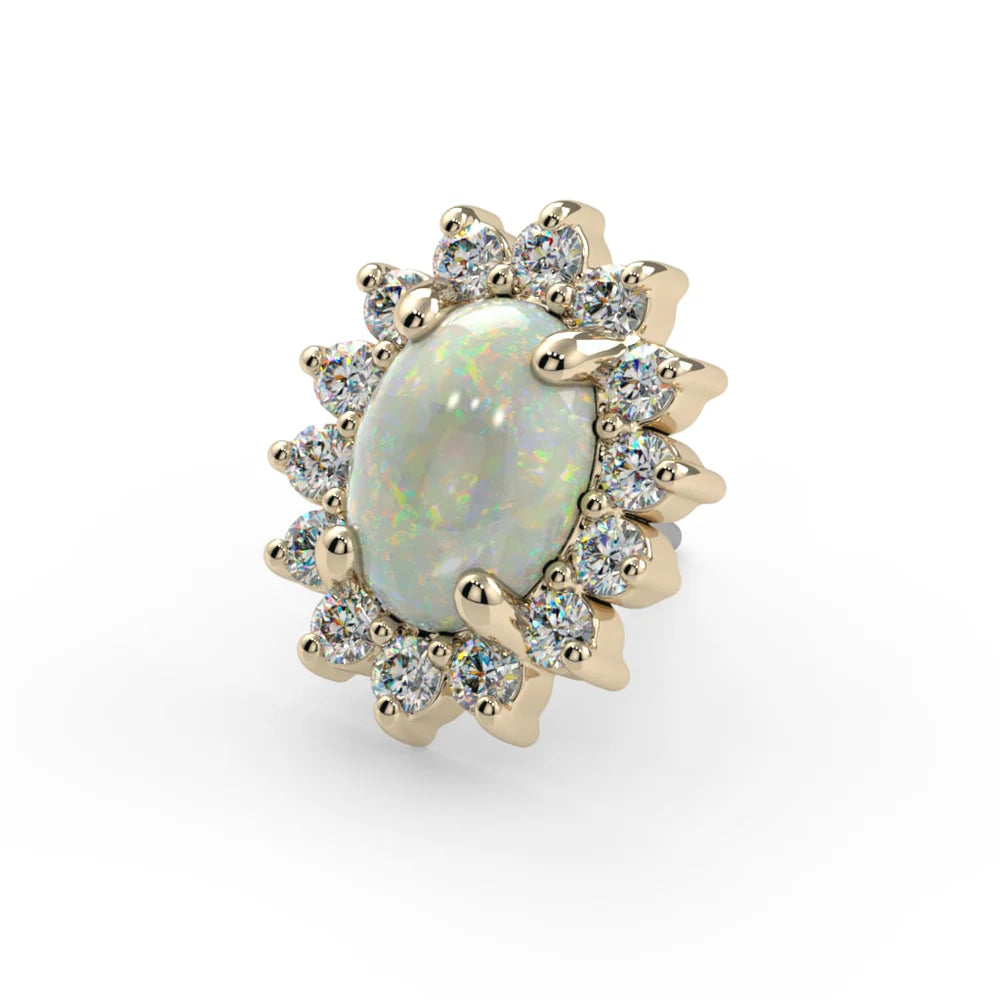 KIWI DIAMOND - OVAL SANA - 14KT SOLID GOLD - THREADED END