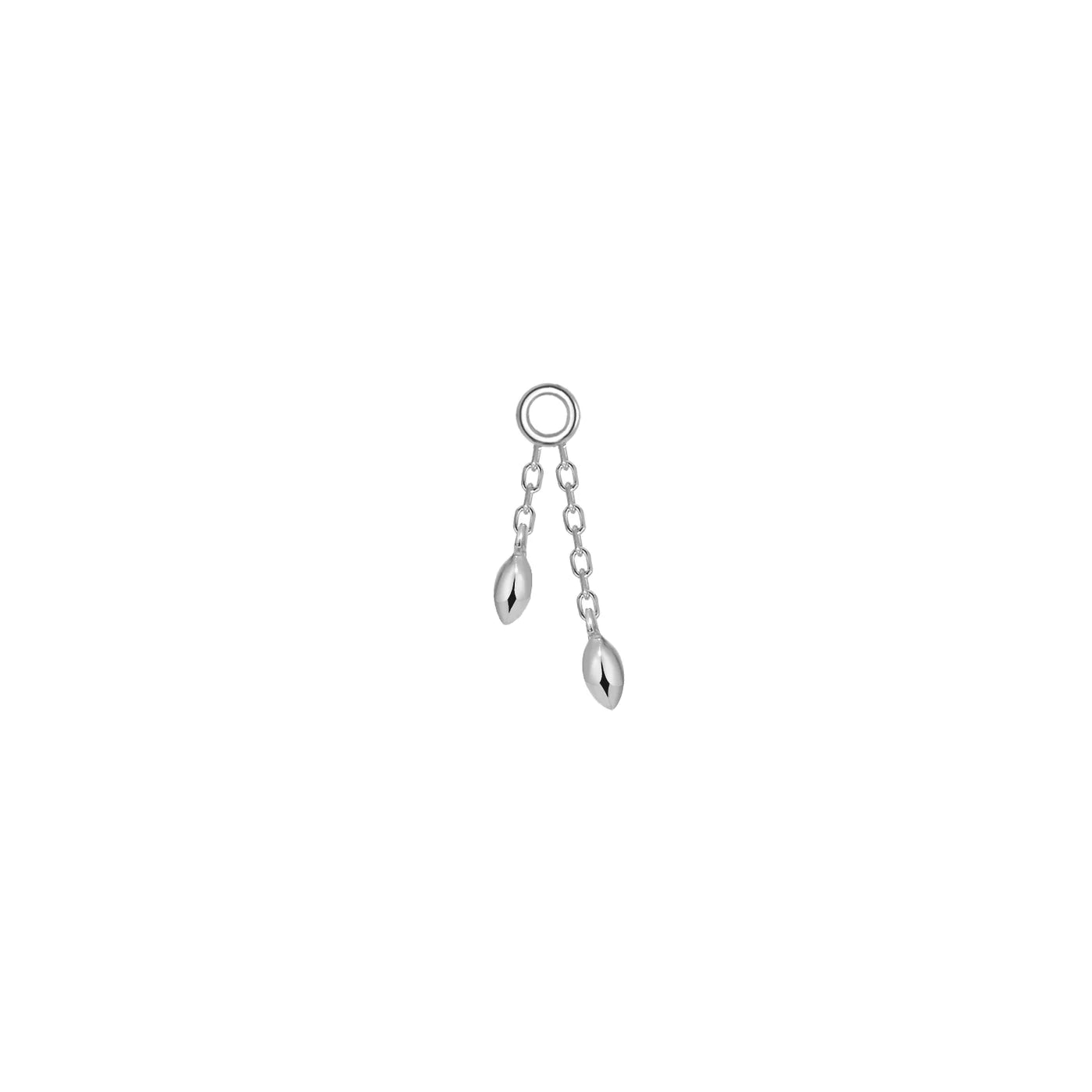 MODERN MOOD - MARQUISE BEAD DROP CHARM - 14KT SOLID GOLD - CHARM
