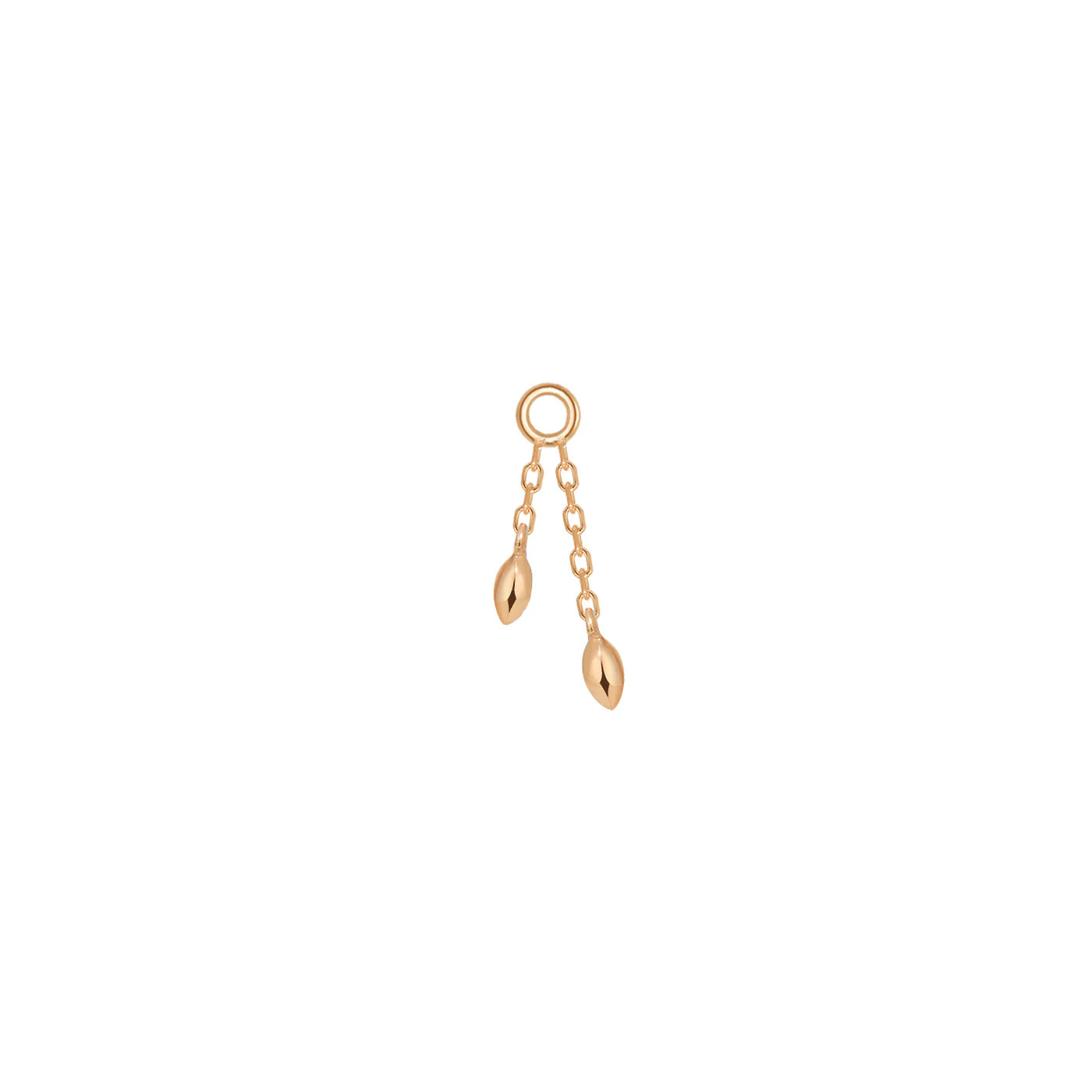 MODERN MOOD - MARQUISE BEAD DROP CHARM - 14KT SOLID GOLD - CHARM