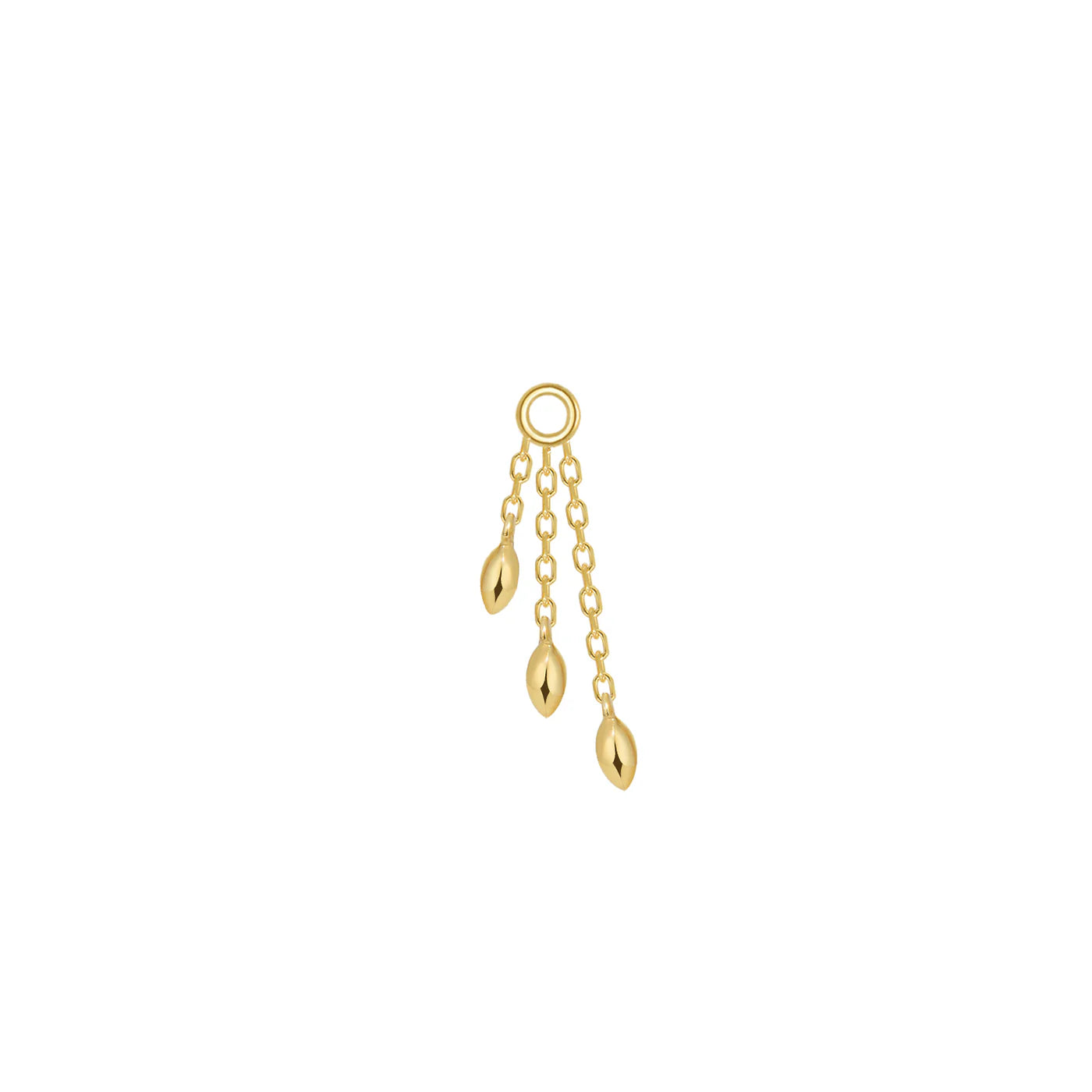 MODERN MOOD - MARQUISE BEAD DROP CHARM - 14KT SOLID GOLD - CHARM