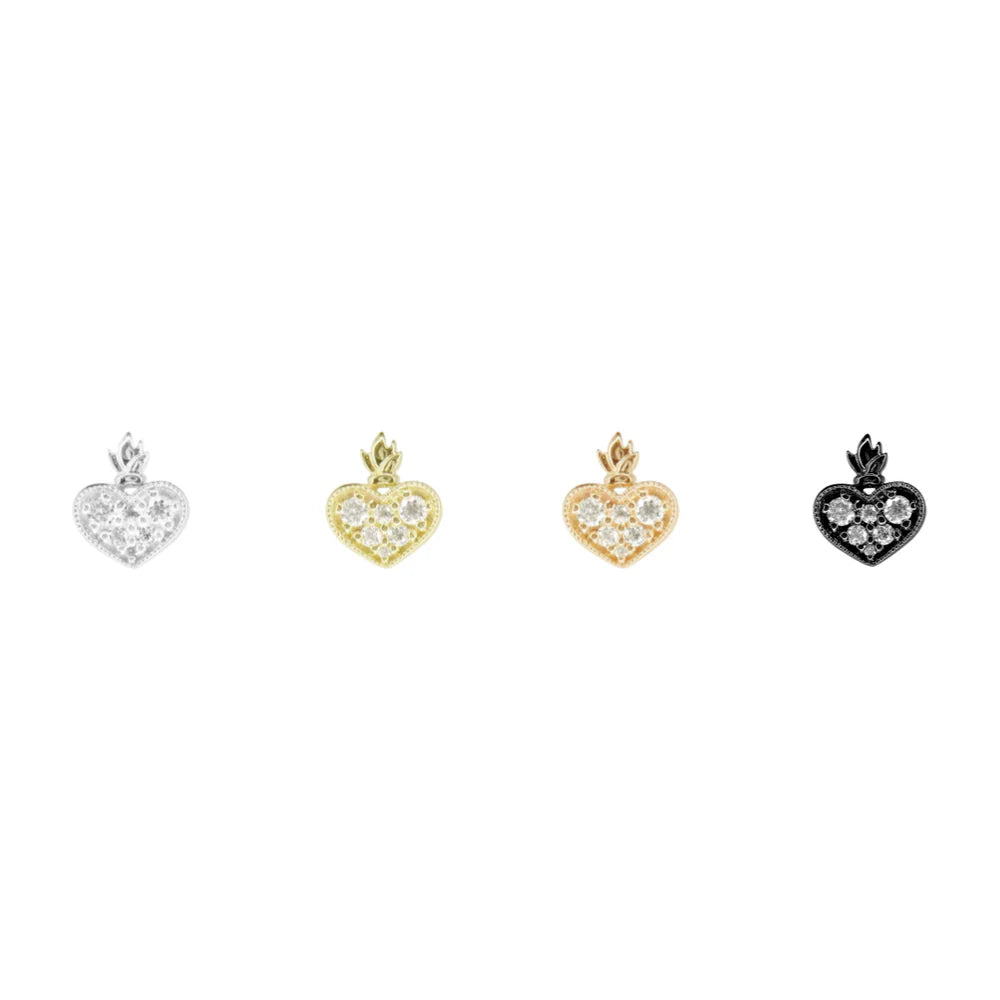 MODERN MOOD - HEART MILAGRO - 14KT SOLID GOLD - THREADLESS END