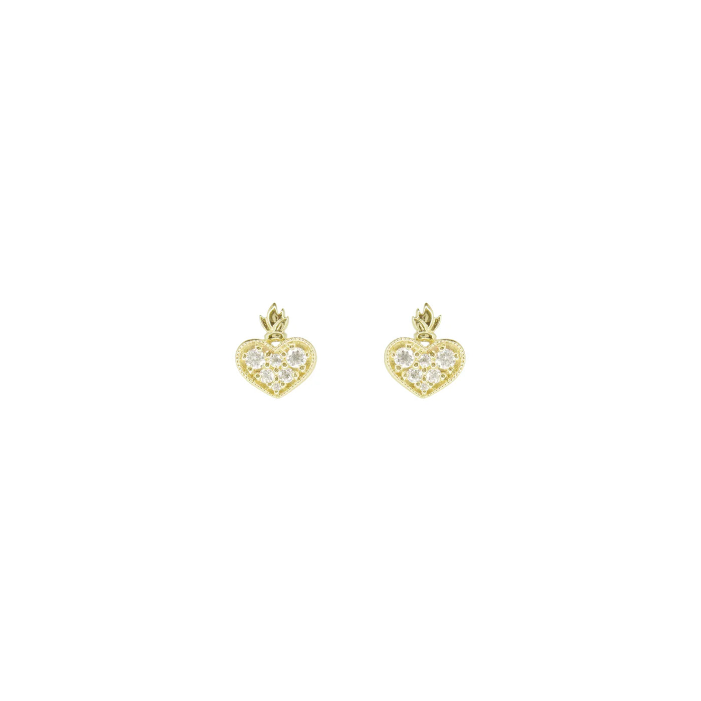 MODERN MOOD - HEART MILAGRO - 14KT SOLID GOLD - THREADLESS END
