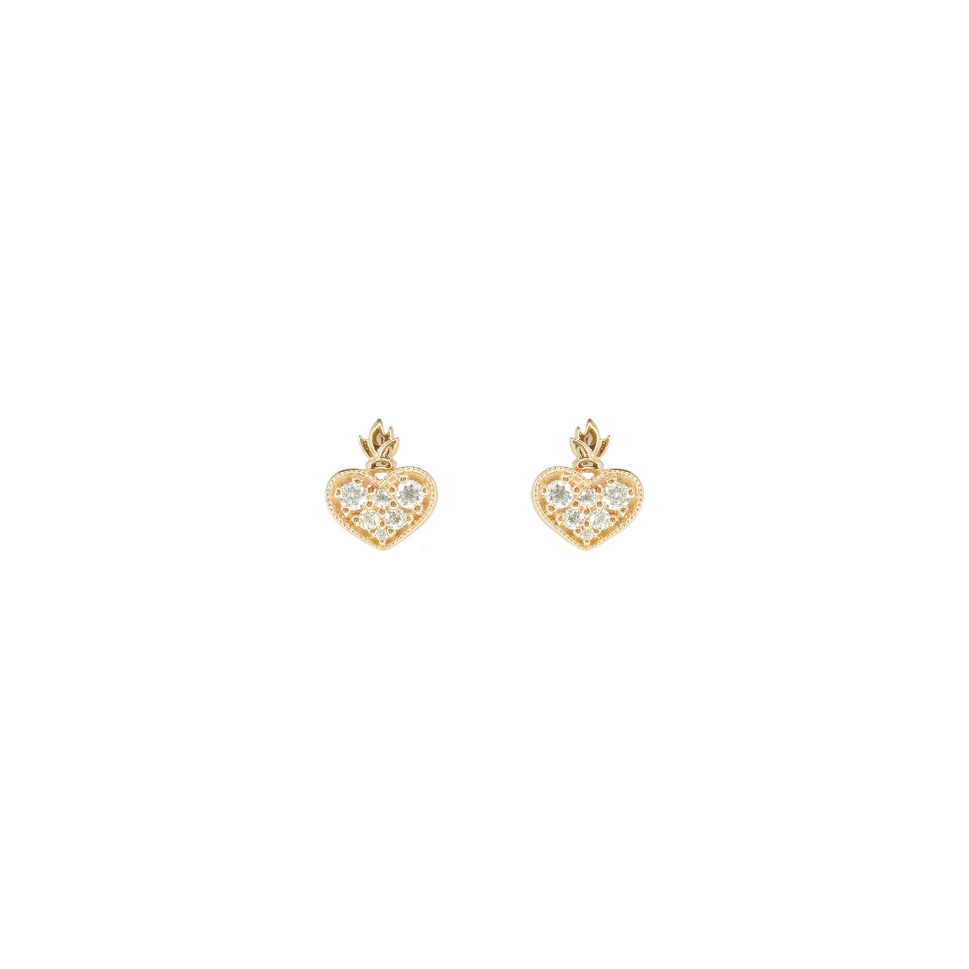 MODERN MOOD - HEART MILAGRO - 14KT SOLID GOLD - THREADLESS END