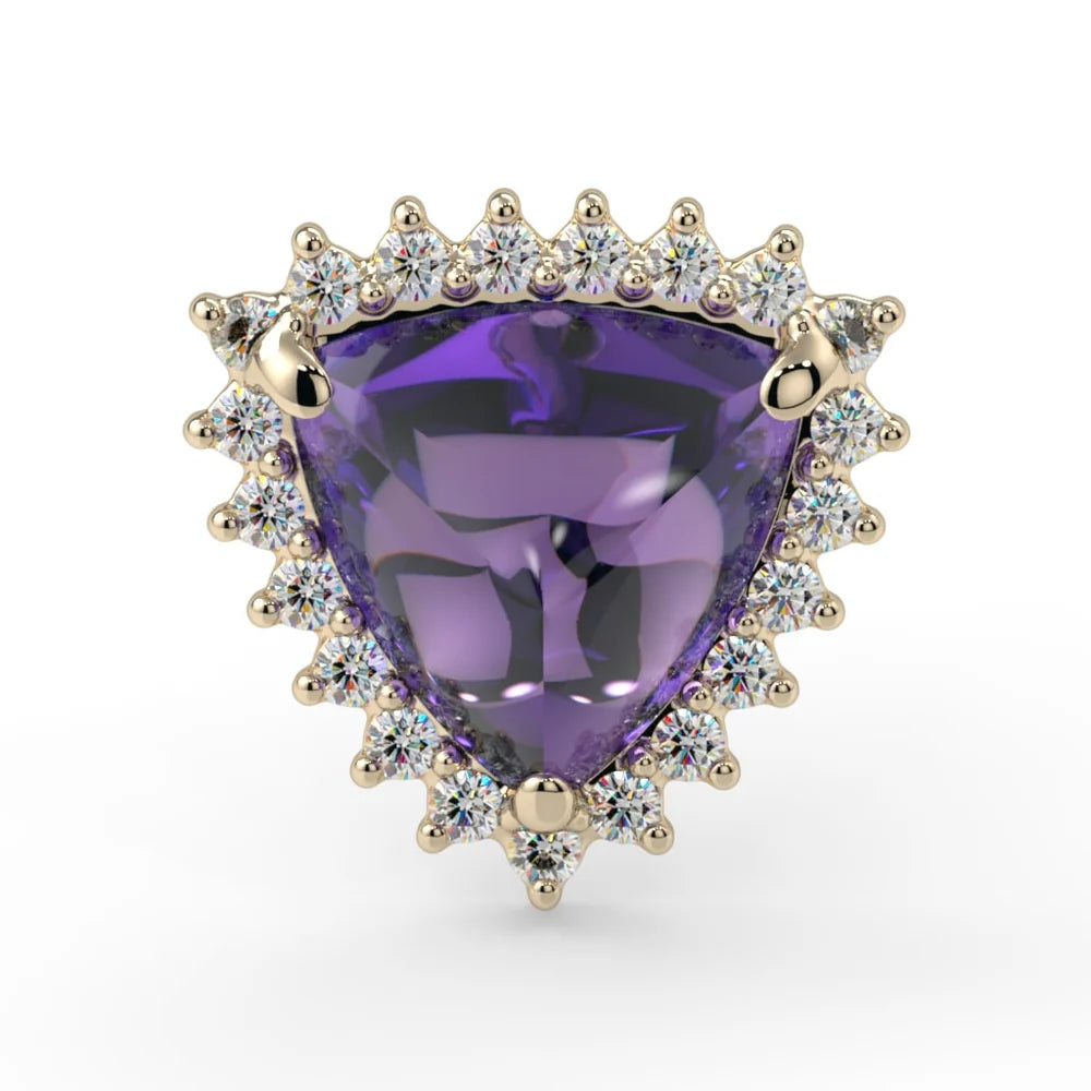 KIWI DIAMOND - TRILLION SANA - 14KT SOLID GOLD - THREADED END