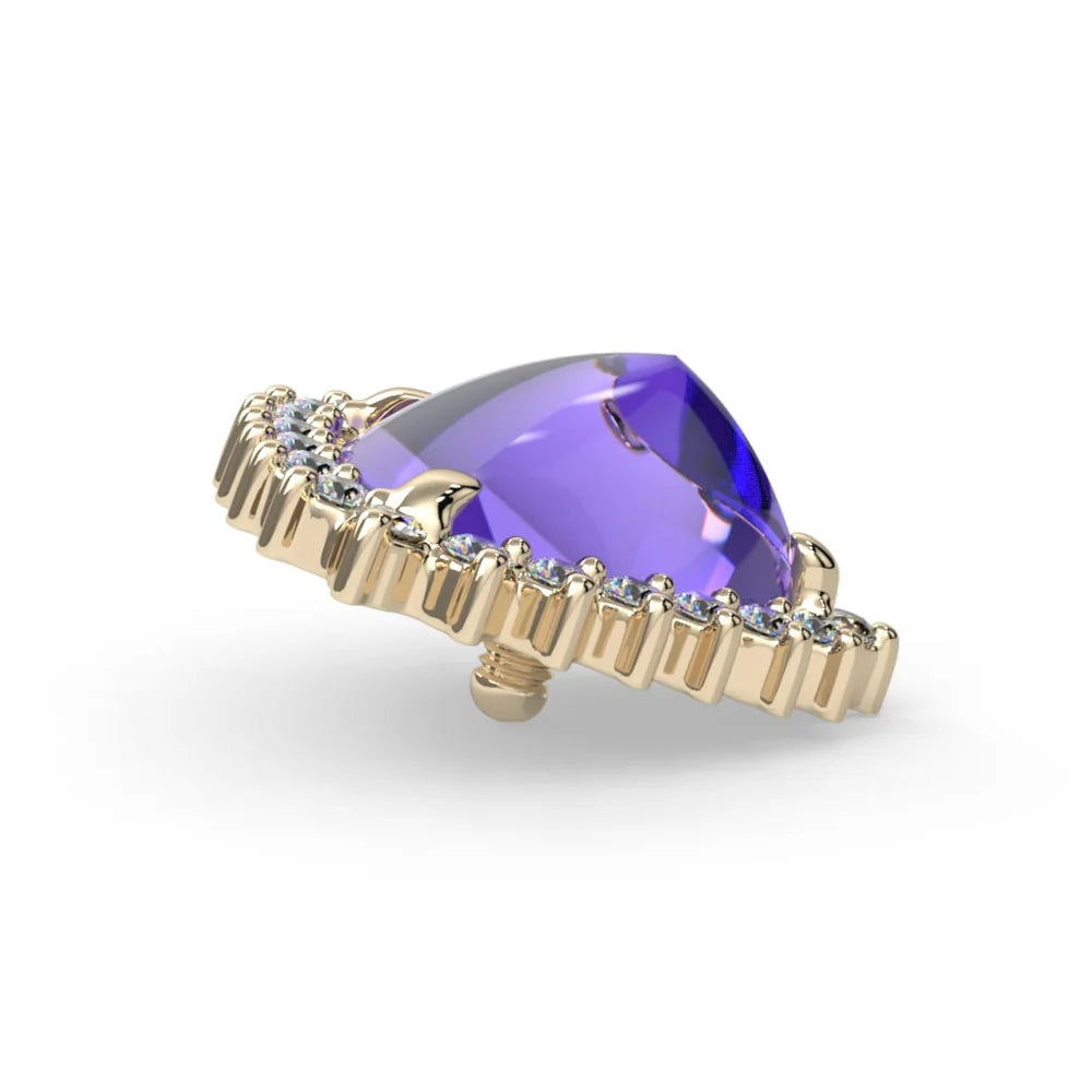 KIWI DIAMOND - TRILLION SANA - 14KT SOLID GOLD - THREADED END