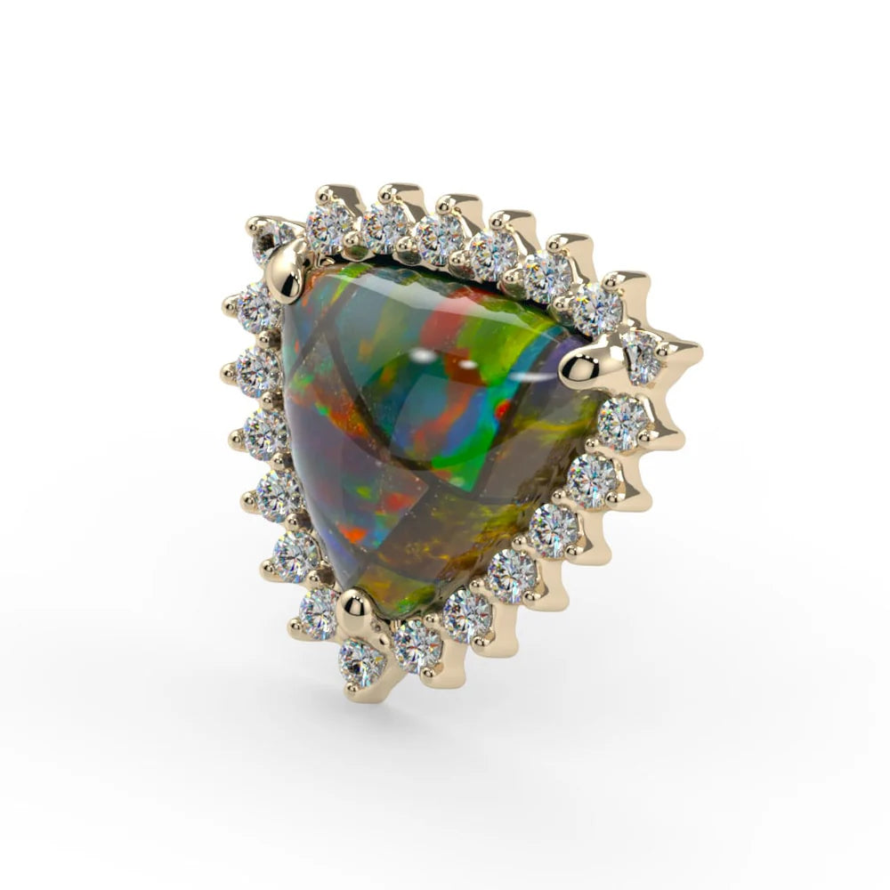 KIWI DIAMOND - TRILLION SANA - 14KT SOLID GOLD - THREADED END