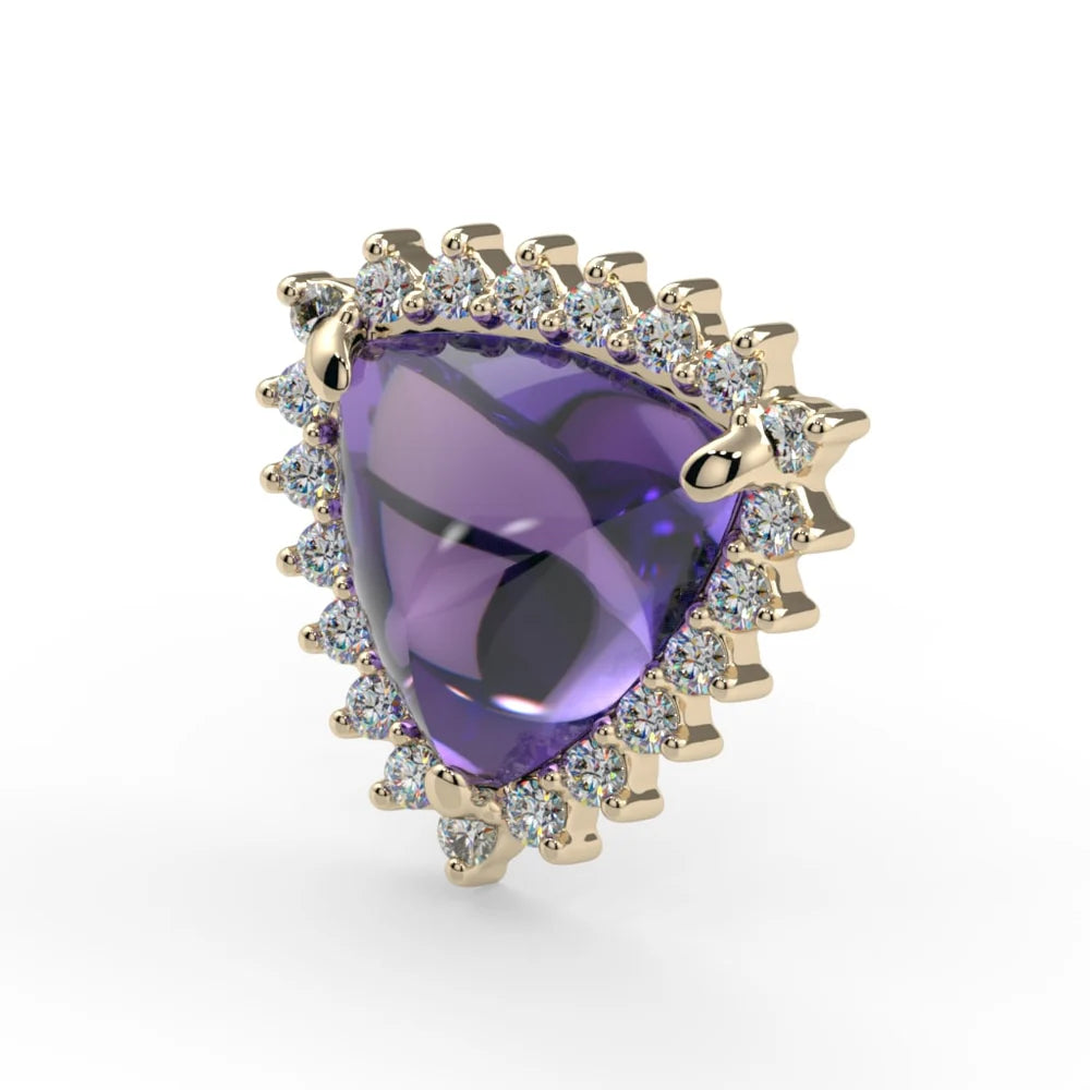 KIWI DIAMOND - TRILLION SANA - 14KT SOLID GOLD - THREADED END