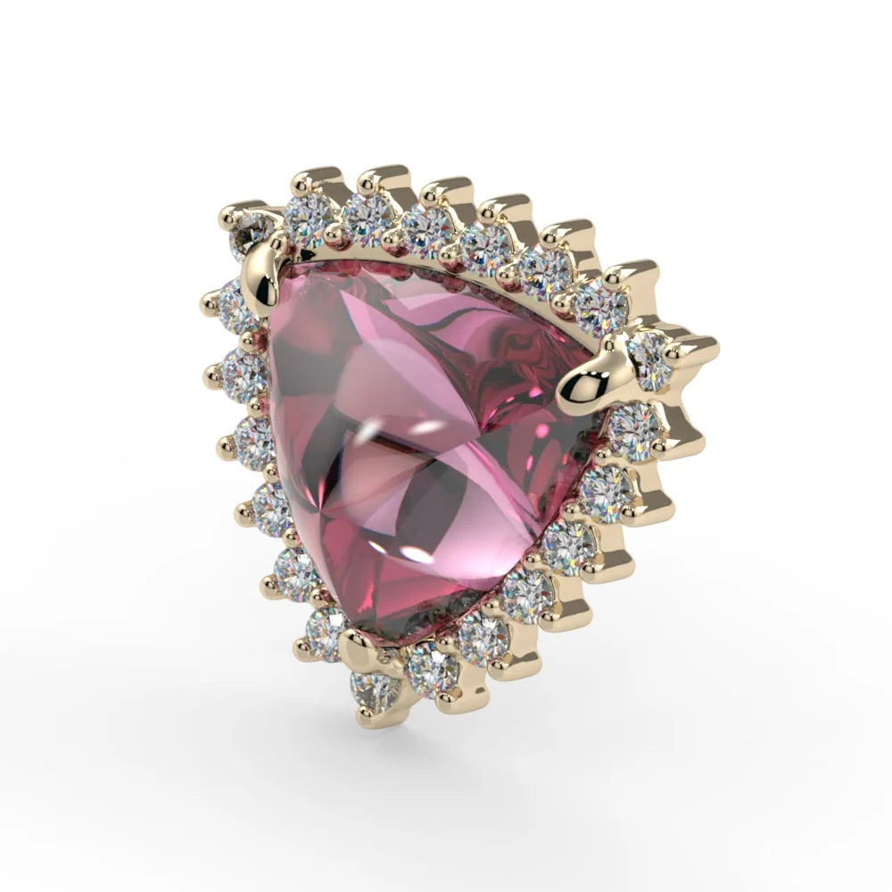 KIWI DIAMOND - TRILLION SANA - 14KT SOLID GOLD - THREADED END