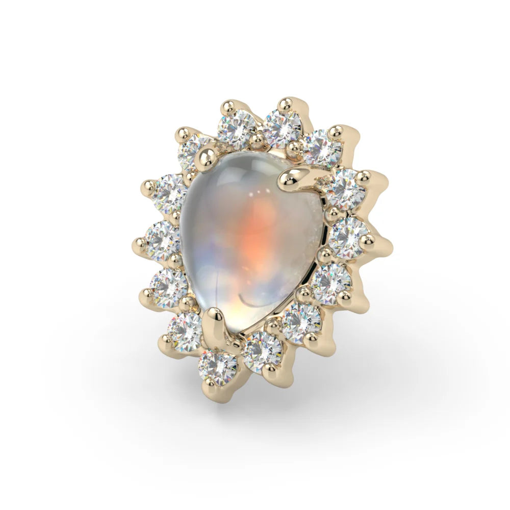 KIWI DIAMOND - PEAR SANA - 14KT SOLID GOLD - THREADED END