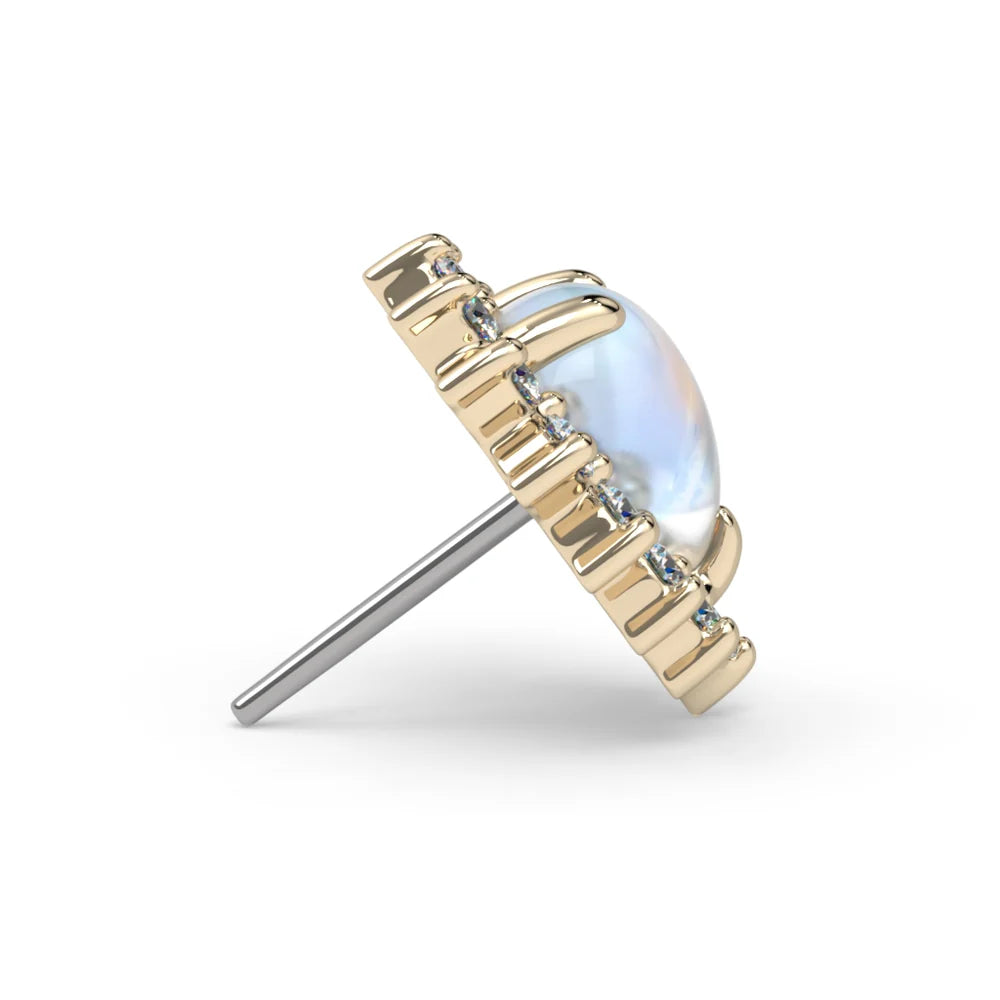 KIWI DIAMOND - PEAR SANA - 14KT SOLID GOLD - THREADED END