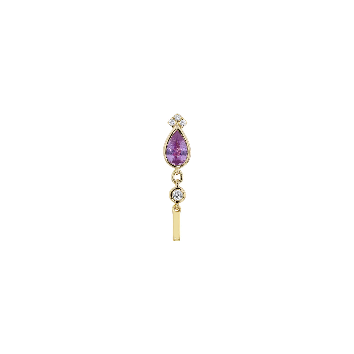 MODERN MOOD - VANITY - FACETED GEMSTONE - 14KT SOLID GOLD - THREADLESS END
