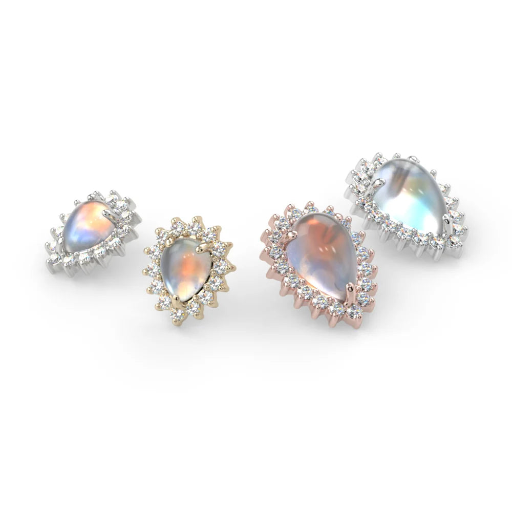 KIWI DIAMOND - PEAR SANA - 14KT SOLID GOLD - THREADED END