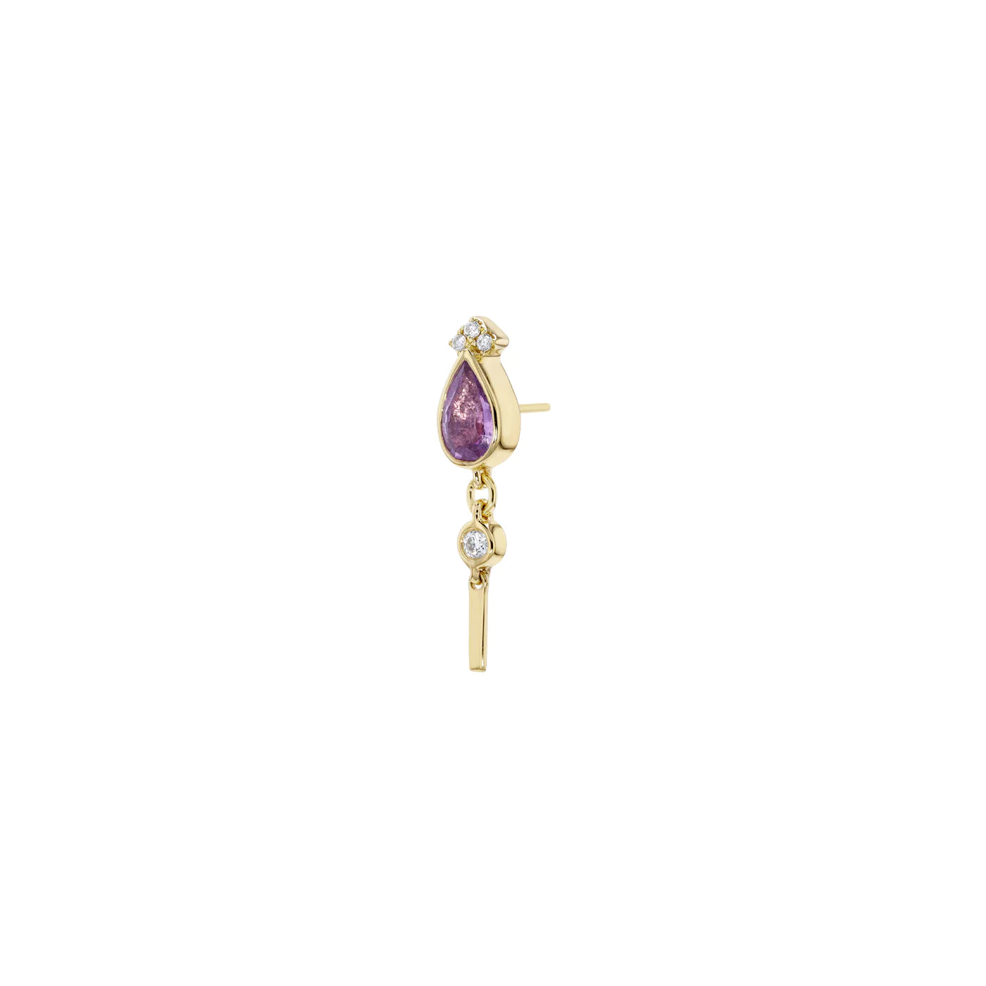 MODERN MOOD - VANITY - FACETED GEMSTONE - 14KT SOLID GOLD - THREADLESS END