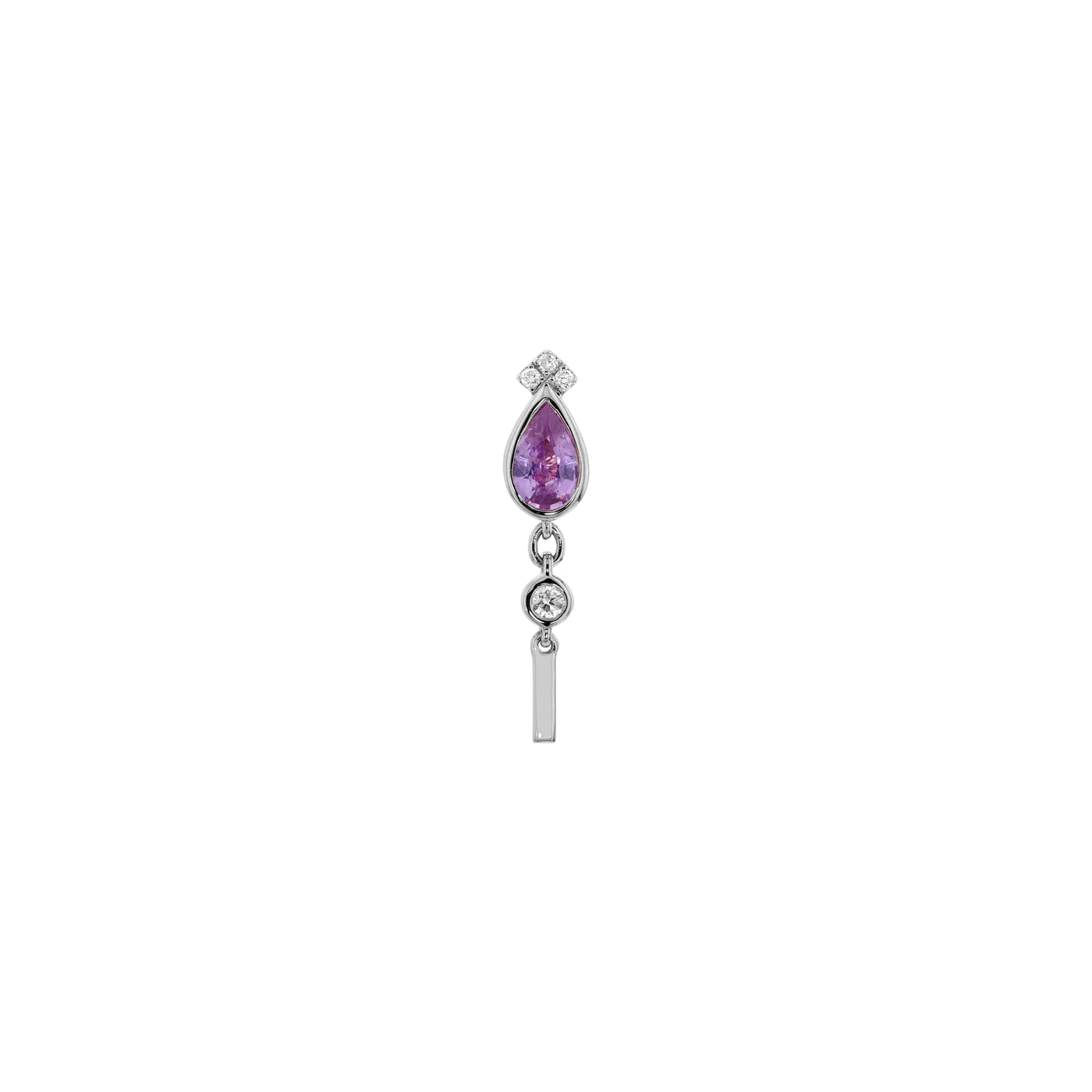 MODERN MOOD - VANITY - FACETED GEMSTONE - 14KT SOLID GOLD - THREADLESS END
