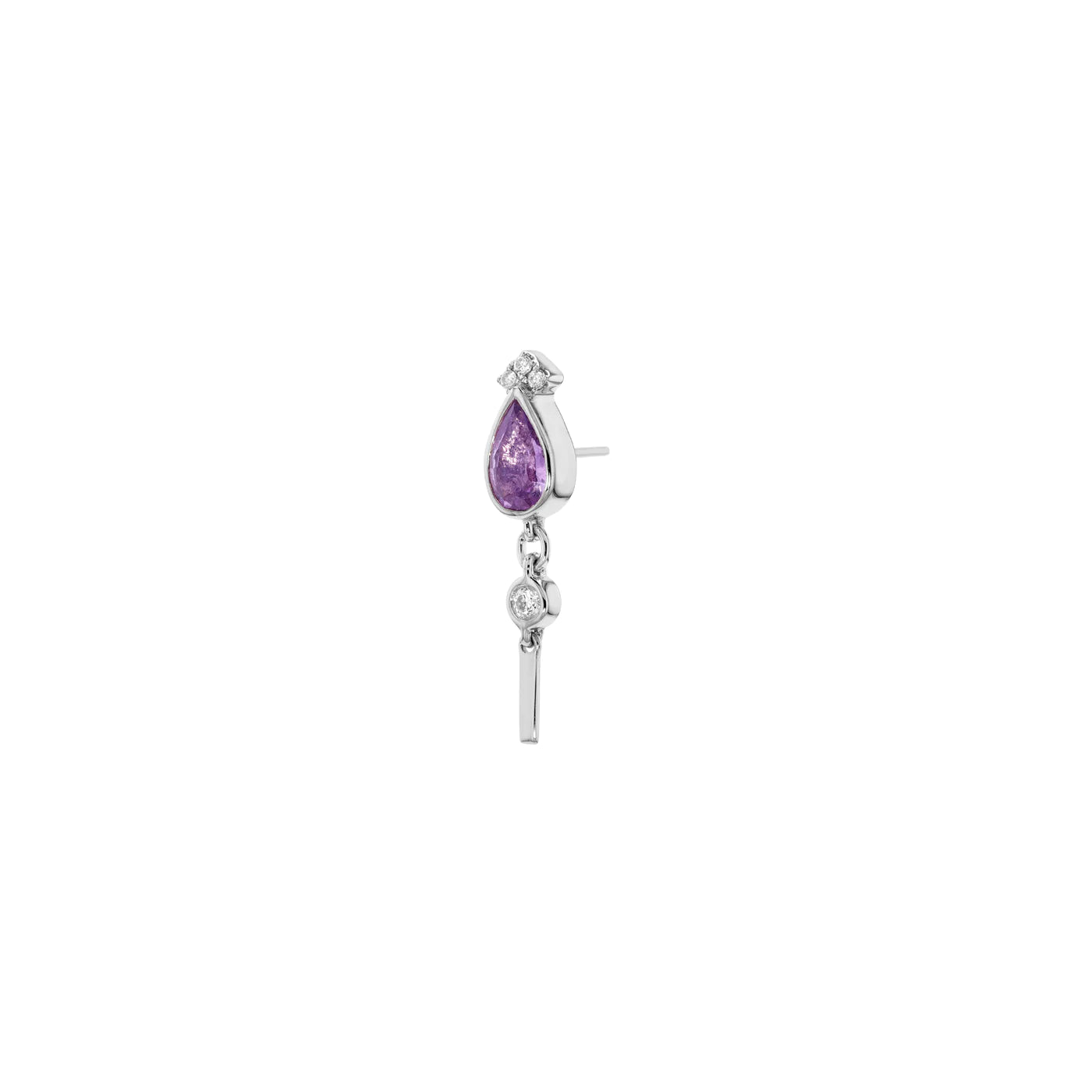 MODERN MOOD - VANITY - FACETED GEMSTONE - 14KT SOLID GOLD - THREADLESS END