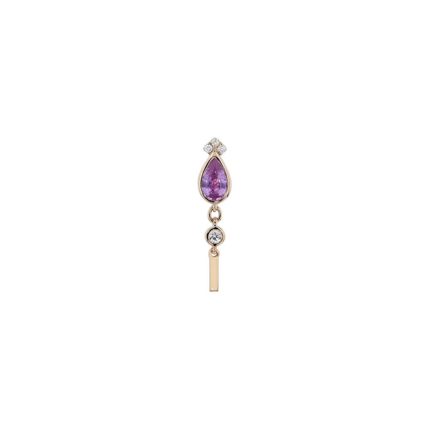 MODERN MOOD - VANITY - FACETED GEMSTONE - 14KT SOLID GOLD - THREADLESS END