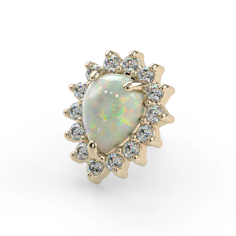 KIWI DIAMOND - PEAR SANA - 14KT SOLID GOLD - THREADED END