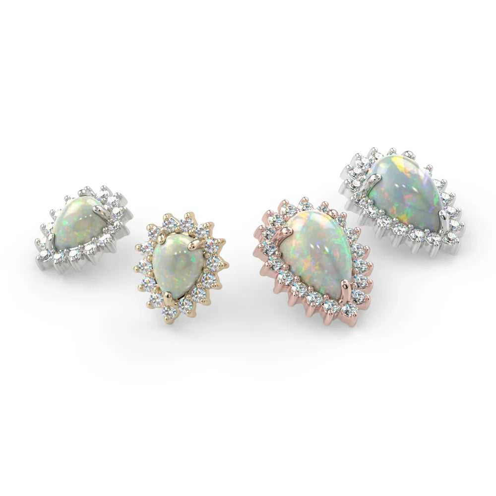 KIWI DIAMOND - PEAR SANA - 14KT SOLID GOLD - THREADED END