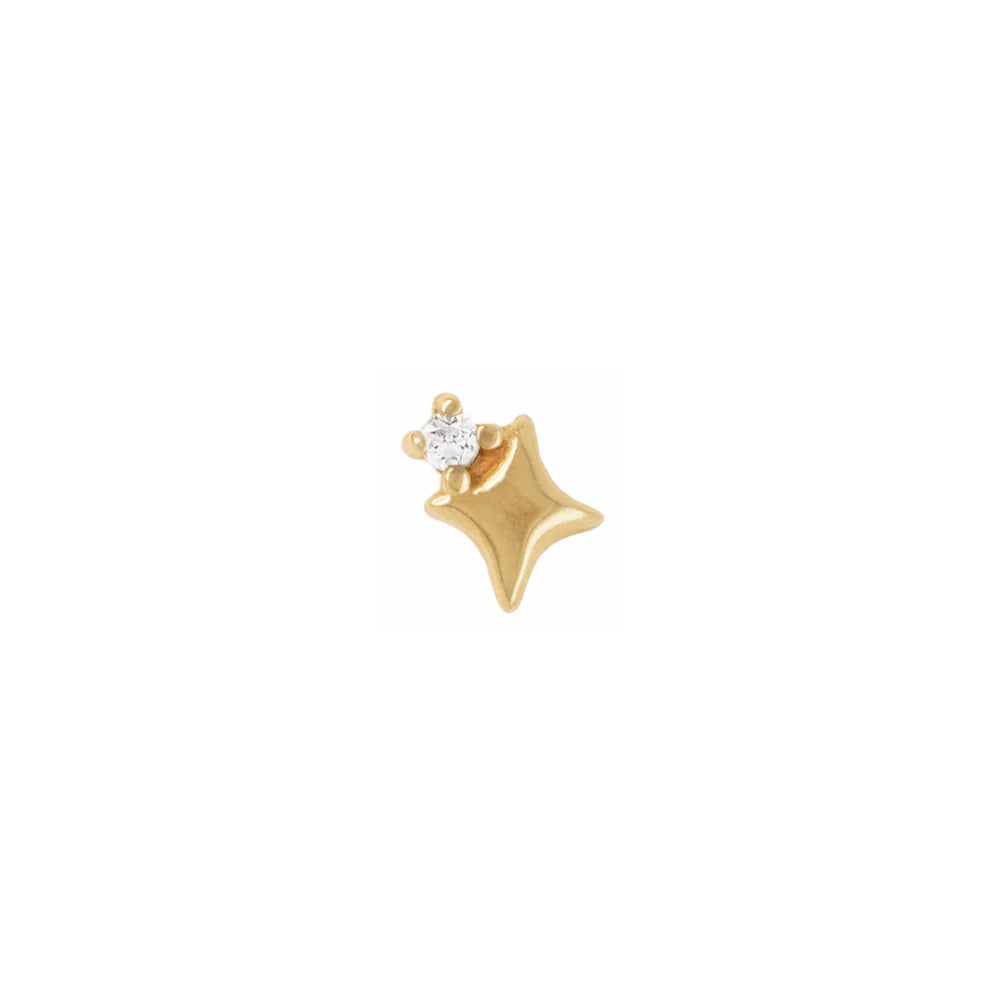 BUDDHA JEWELRY - STAR STUFF - DIAMOND - 14KT SOLID GOLD - THREADLESS END