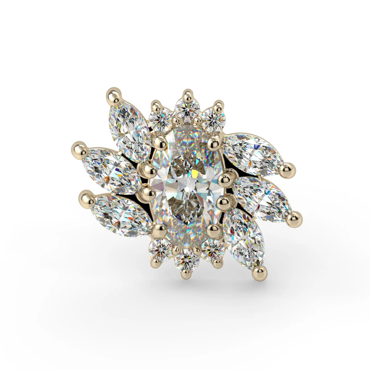 KIWI DIAMOND - MAE - 14KT SOLID GOLD - THREADED END