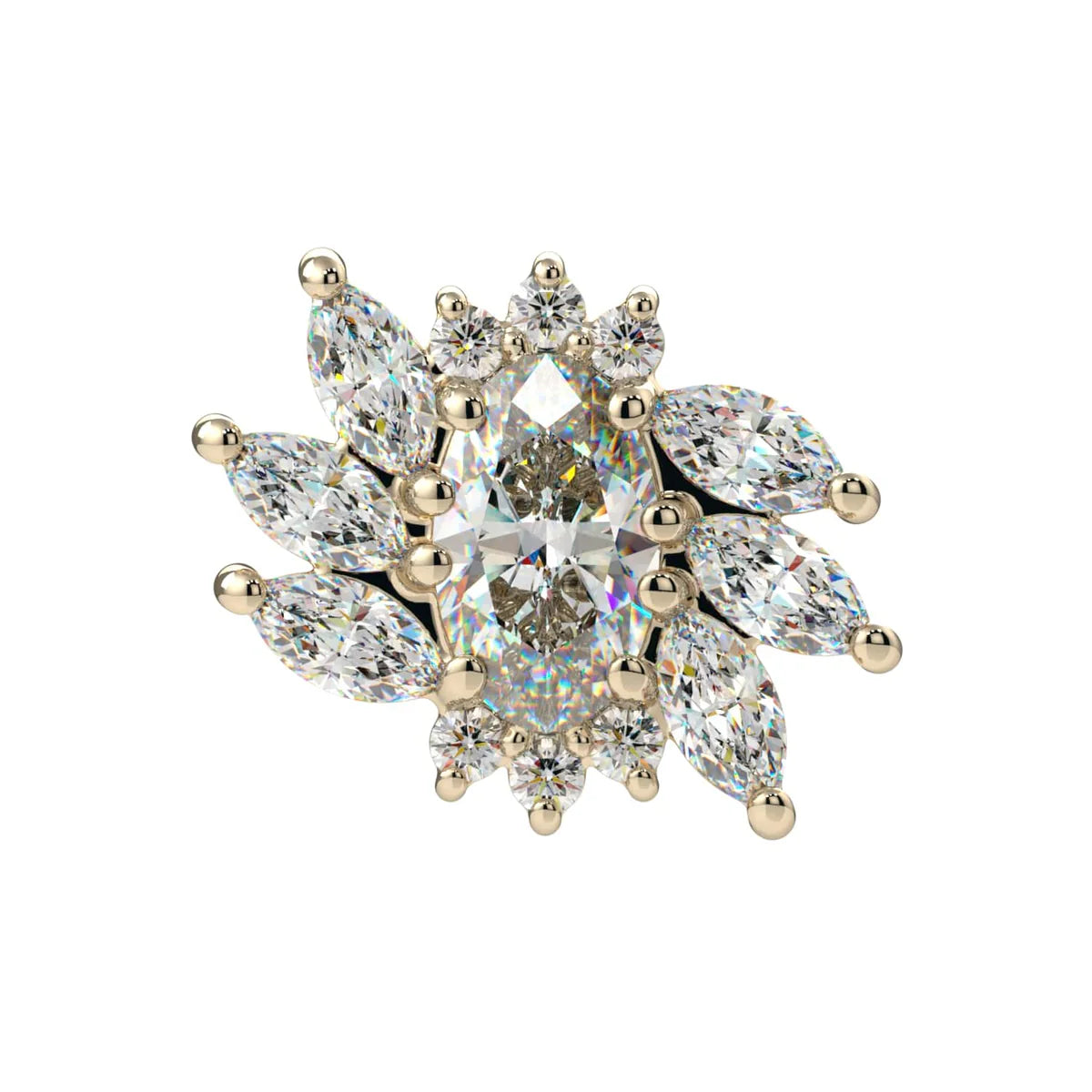 KIWI DIAMOND - MAE - 14KT SOLID GOLD - THREADED END