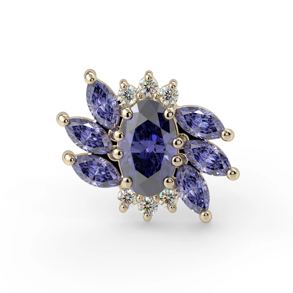 KIWI DIAMOND - MAE - 14KT SOLID GOLD - THREADED END