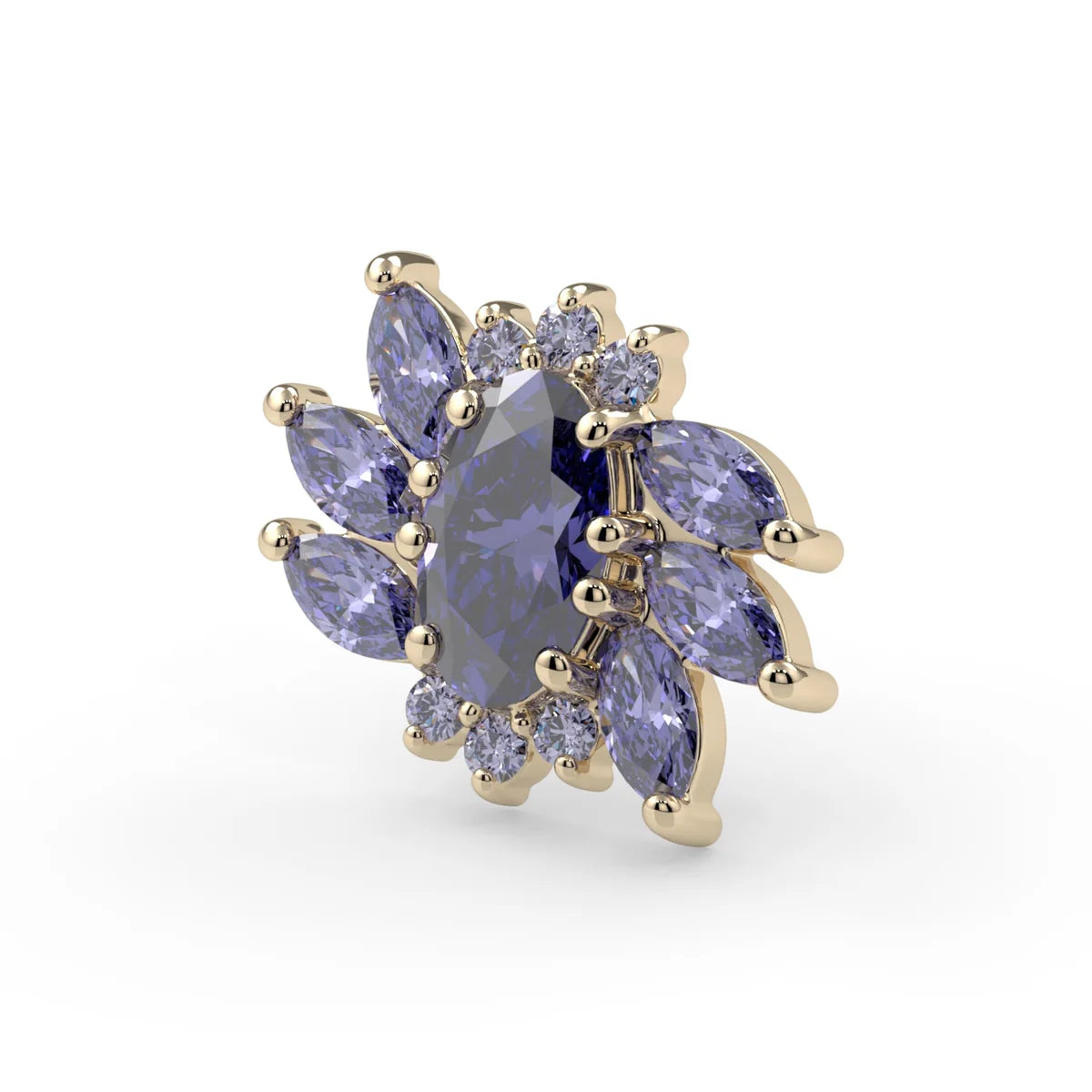 KIWI DIAMOND - MAE - 14KT SOLID GOLD - THREADED END