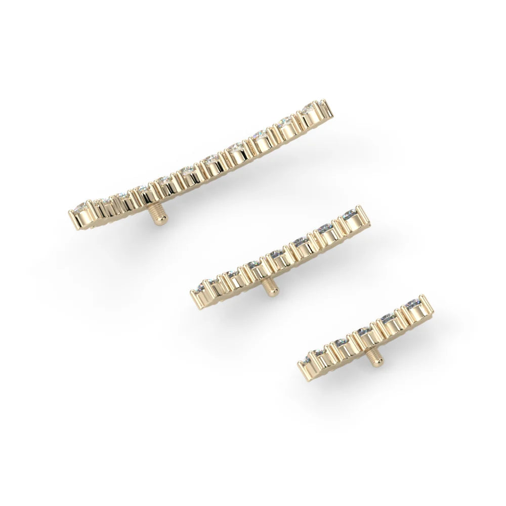 KIWI DIAMOND - PRINCESS ARC (MEDIUM - 17MM) -14KT SOLID GOLD - THREADED END